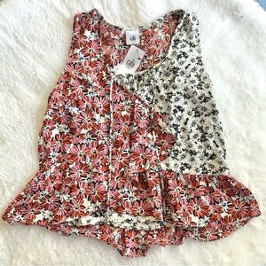 Cabi Floral Sleeveless double top coquette femenine whimsical dainty cottagecore